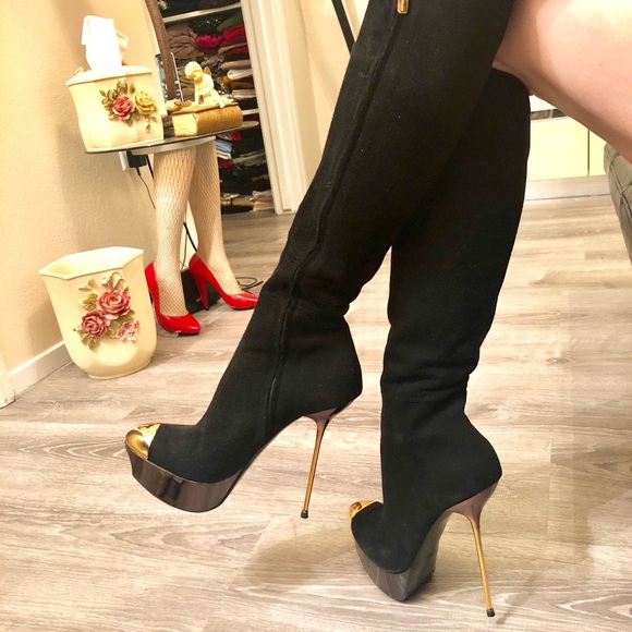 Gianmarco Lorenzi Shoes - Gianmarco Lorenzi knee high black boots/US 38